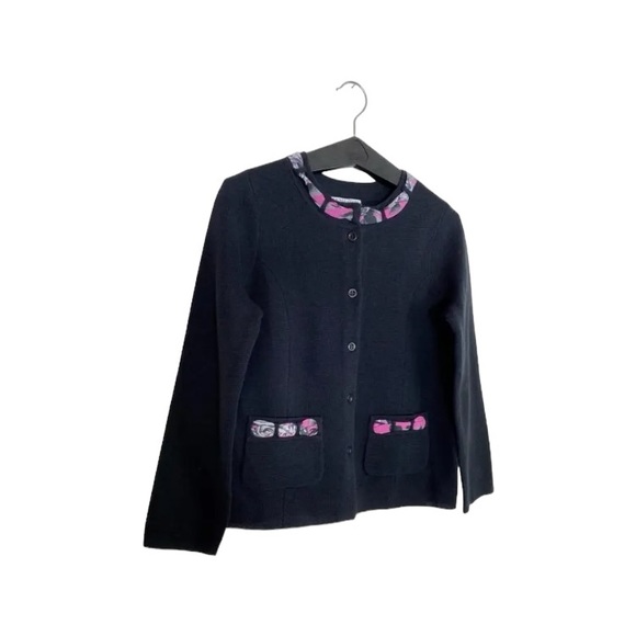 Pendleton plus 3X black cardigan with silk scarf accents nwts - Picture 12 of 14